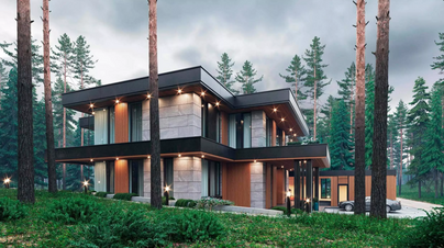 Great Mansion by Wright style "May Flower" — Photo 9